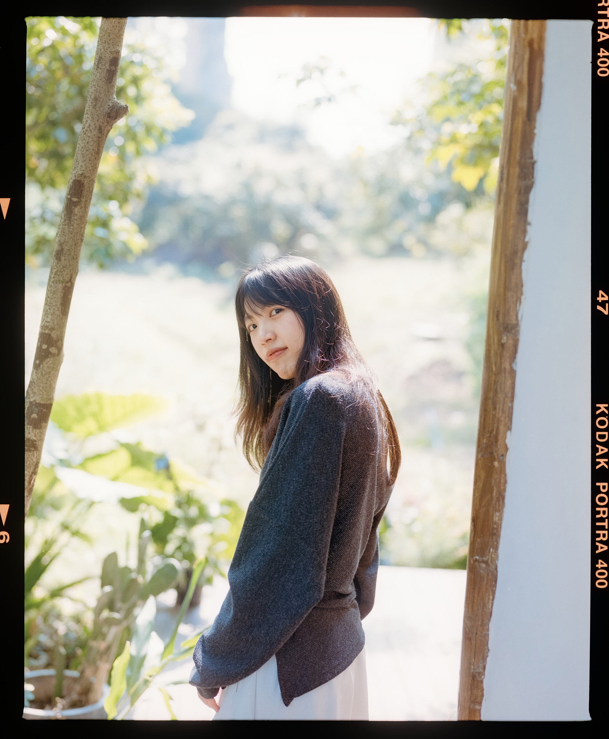 Portrait framed by trees